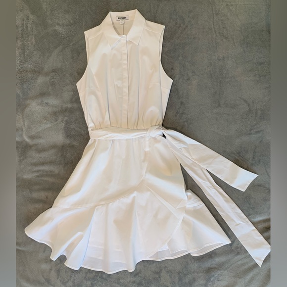Express Dresses & Skirts - Express White Portofino Ruffle Dress